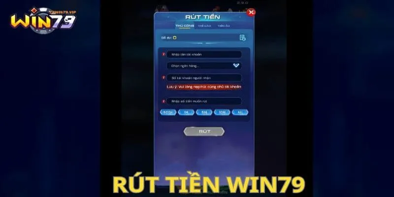 Các lựa chọn rút tiền Win79